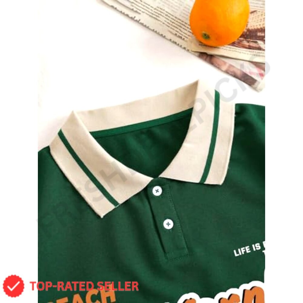 Oversized Rugby Shirt Short Sleeve Collared Jersey Y2K Vintage Graphic Tee - Picture 3 of 6